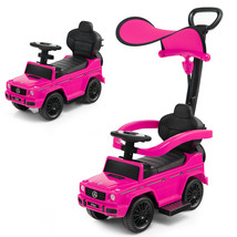 3 in 1 Ride-on Push Stroller Mercedes Benz G350 Push Car w/Canopy &amp; Wheels Pink - £161.46 GBP