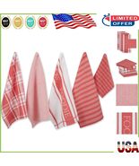 Lightweight Coral Kitchen Towel Set - 4 Dishtowels &amp; 1 Dishcloth for Eve... - $490.86 MXN