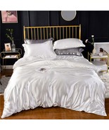 White Ivory Luxury Silk Bedding Set. Include Silk Duvet Cover, Silk Pill... - $1,662.06 MXN