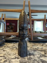 African bust hand carved Ebony Or Iron Wood carving figurine statuette G... - $29.70