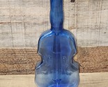 Vintage Light Blue Glass Bass Guitar Cello Violin Fiddle Bottle Bud Vase 7&quot; - $19.77