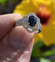 Appraised for 410 US.  Earth Mined  Blue Sapphire set in ring, Size 7 - £159.36 GBP