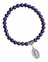 Miraculous Medal Bracelet - Aaa Quality Amethyst Crystals (Brmary) - £90.93 GBP
