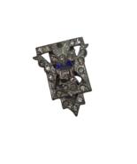 Daughters Of America vintage antique rhinestone enamel clip - £14.03 GBP