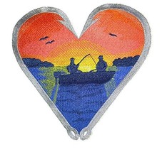 BeyondVision Let&#39;s Go Fishing Custom and Unique[Fishing Heart Fishing Boat ] Emb - £23.65 GBP