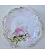Antique Bavaria Cabinet Plate w Pink Roses Embossed Rim Handles Victoria... - £23.59 GBP