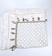 Waterford Linens Gold Silver Brown Tasseled Euro Sham Satin Look Chevron... - $38.60