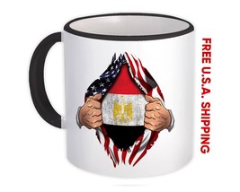 Egypt : Gift Mug Flag USA Chest American Egyptian Expat Country - $15.90