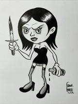 Sexy Goth Girl Monster  Horror Original Art Copic Marker Drawing By Frank Forte - £21.96 GBP