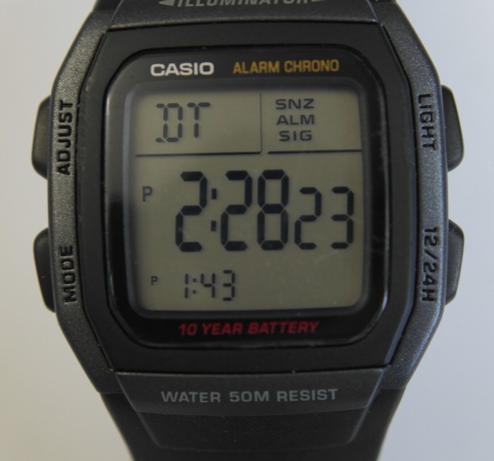 CASIO ALARM CHRONO W-96H Digital Quartz Square Women&#39;s Wristwatch - $14.80