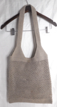 xhilaration Beige Cream Tan Knit Crochet Crossbody Shoulder Bag Purse Snap Close - £15.97 GBP