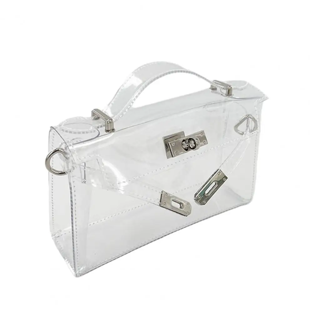 Print transparent clear pvc jelly shoulder bag women girl purse handbag long chain mini thumb200