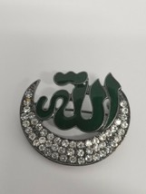 Stunning Rhinestones Silver Plated Allah Word Muslim ISLAMIC Islam Brooch Pin AB - £12.99 GBP