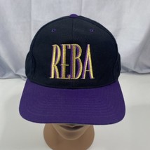 Vintage Reba McEntire Snapback Hat Cap Headmaster Wool Blend Black Purple - £15.91 GBP