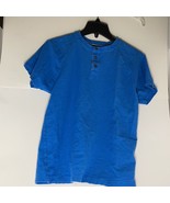 Free Planet Short Sleeve Henley Adult Small Blue - £7.89 GBP
