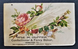 1880 Antique Wm Oliver Confectioner Lebanon Pa Baker Store Victorian Trade Card - £33.63 GBP