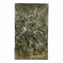 Scultura greca a rilievo in gesso duro Lucifero Moldano Sconfigge San Mi... - $103.69