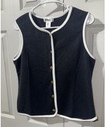 BAILEY 44 Tank Top Vest, BLACK/WHITE Trim, BUTTON UP Women&#39;s SZ XL NEW - $95.93 CAD