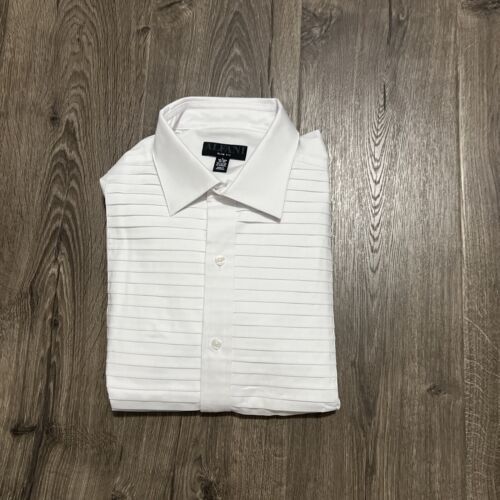 Alfani Men&#39;s Slim Fit Horizontal Pleated Panel Formal Shirt 16-16.5 32/3... - $16.95