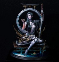 1/8 190mm 3D Print Cyberpunk Model Kit Beautiful Girl Woman Samurai Unpainted - £86.62 GBP