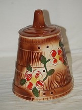 Old Vintage American Bisque Butter Churn Cookie Jar w Flowers Art Pottery USA - £38.76 GBP