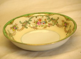 Marlene Noritake Fruit Dessert Berry Bowl Green Border Floral Sprays 1930&#39;s - £10.07 GBP