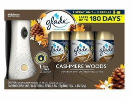 Glade Automatic Spray Air Freshener 1 Holder + 3 Refills, Cashmere Woods - $24.74