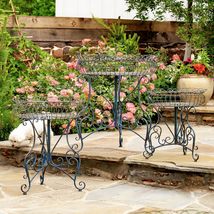 Zaer Ltd. Vintage-Style Plant Stand Set of 3, Round Metal Basket Design,... - $399.95