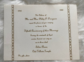 Vintage 1966 50th Wedding Anniversary Invitation Paper Ephemera - $14.00