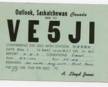 QSL Card VE5JI Outlook Saskatchewan Canada 1956 - £7.78 GBP