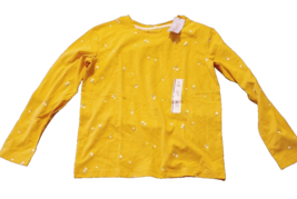 Girls Cat &amp; Jack Sz XL Long Sleeve Yellow Floral Pattern Crewneck Shirt - £7.90 GBP