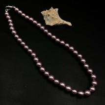 Pink Shell Pearl 8x8 mm Beads Stretch Necklace Adjustable AN-127 - £10.13 GBP