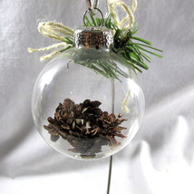 Western Christmas Ornament 6 Shooters Pine Cones Glass Ball 2 1/4&quot; Original - £11.64 GBP