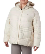 NEW COLUMBIA   CREAM HOODED FUR ANORAK JACKET SIZE 1 X WOMEN $160 - $152.17