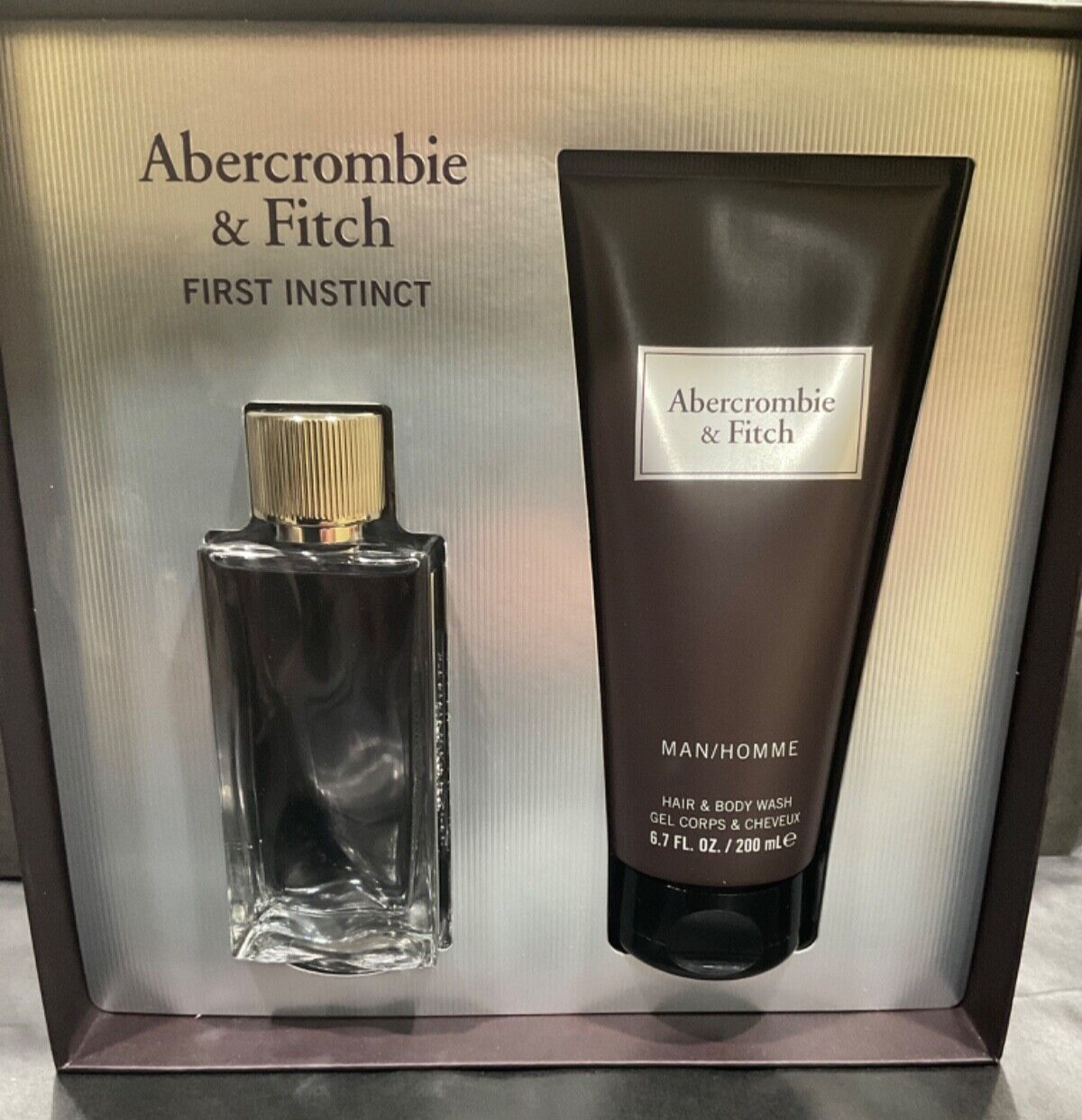 Primary image for First Instinct by Abercrombie & Fitch 3.4 oz EDT Cologne 2 pc set box damaged