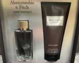 First Instinct by Abercrombie &amp; Fitch 3.4 oz EDT Cologne 2 pc set box da... - $88.11