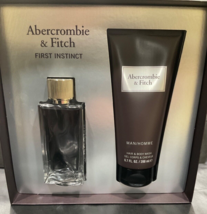 First Instinct by Abercrombie &amp; Fitch 3.4 oz EDT Cologne 2 pc set box damaged - £70.21 GBP