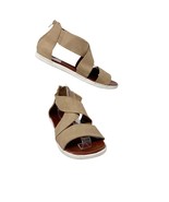 Mia Womens Nude Faux Leather Embossed &quot;Bethany&quot; Back Zip Sandal, Size 10 - $456.77 MXN