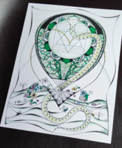 The Fourth CHAKRA-zentangle inspired ink drawing-customizable healing tool-tatt - £27.91 GBP