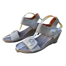 Taos Carousel Strappy Wedge Sandal Womens EUR 42 US 10.5 Distressed Gray Leather - £25.60 GBP