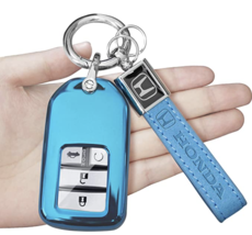 Blue Honda Key Fob Cover Case Premium Soft TPU Key Chain 360 Degree Protection - £16.90 GBP