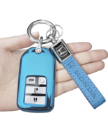 Blue Honda Key Fob Cover Case Premium Soft TPU Key Chain 360 Degree Prot... - $29.43 CAD
