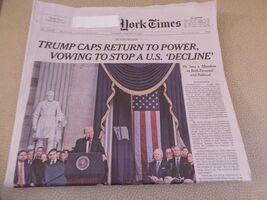 New York Times Trump&#39;s Return to Power; the Inauguration; guest seating ... - $297.93 MXN