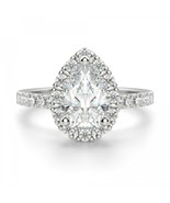 0.30 Ct Pear Cut Diamond Wedding Engagement Ring 14k White Gold Finish 925 - $89.99