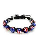 USA FLAG SHAMBALLA BEAD BRACELET 10mm Red White Blue Crystal US America ... - $129.26 MXN USA FLAG SHAMBALLA BEAD BRACELET 10mm Red White Blue Crystal US America ... - $129.26 MXN