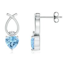 ANGARA Natural Swiss Blue Topaz Ribbon Earrings in Silver for Women (5mm) - $249.91+
