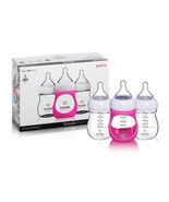 JOOVY Boob Diamond Glass Baby Bottles 5oz 3 Piece Pink Sleeve 1.21lbs - $32.72 CAD