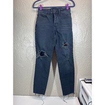 Old Navy High Rise O.G. Straight Secret Slim Pockets Dark Wash Button Fl... - $21.95