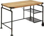 Marxen Industrial 2-Shelf Metal 48 in. Writing Desk with Wheels for Home... - $520.99