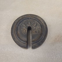 Vintage Cast Iron 300 / 3 Lbs Platform Scale Weight 4&quot; Round Slotted ~ 3 Lbs - £11.03 GBP